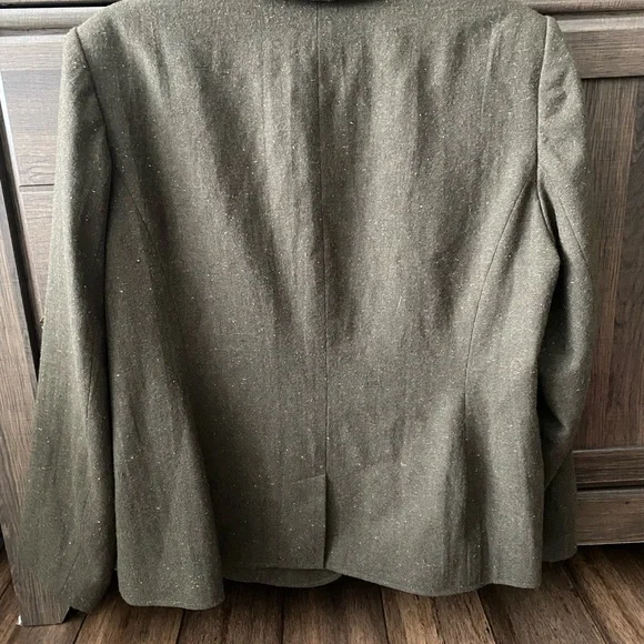 Evelyn blazer&suit jacket women green size 14W with 2 beautiful flowers accent - Picture 6 of 8